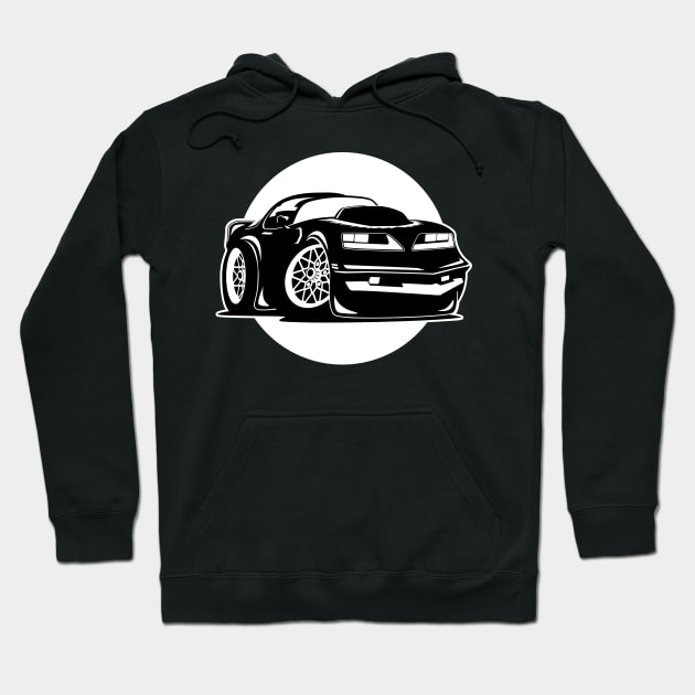 Seventies Classic Muscle Car Cartoon Hoodie by hobrath